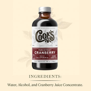 Cook'S, Cranberry Extract For Breads, Muffins, Jellies, Jams, Sauces, Beverages, 4 Oz