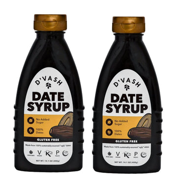 D vash Date Syrup, 14.1 Ounce Squeeze Bottle | Vegan, Paleo, Gluten-free and Non-GMO | 2 Pack