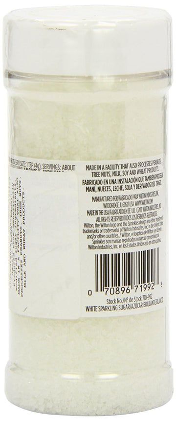 Wilton White Sparkling Sugar, Glamour White Sprinkles For Cakes & Cookies, 8 Oz. (Pack Of 2)