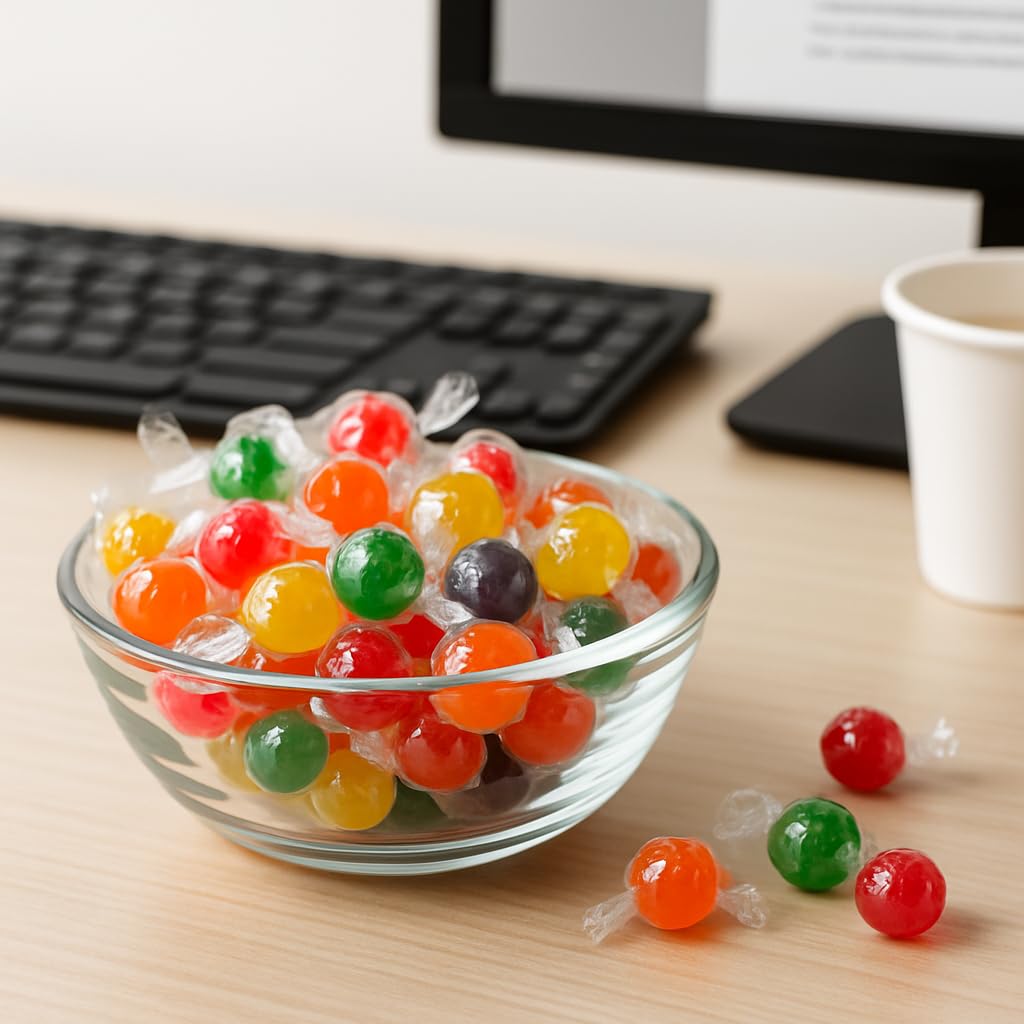 Sweetsome Assorted Sour Balls - 260 Individually Wrapped Fruit-Flavored Hard Candies - Bulk Bag - 21.8 cm x 5.4 cm x 33.1 cm