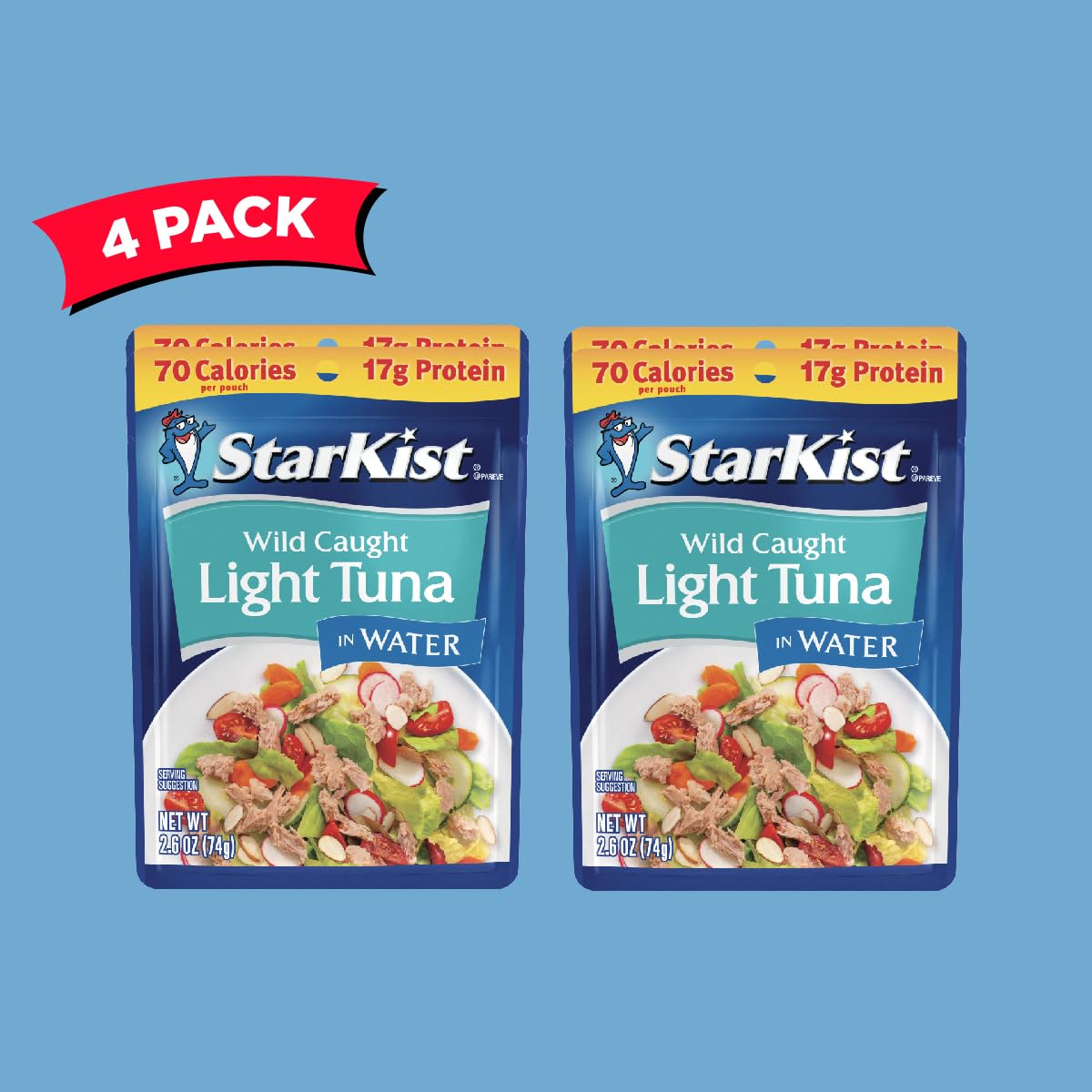 Starkist Chunk Light Tuna In Water, 2.6 Oz, Pack Of 4