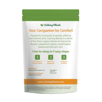Calming Blends Tea Bundle Pack | Diverticulitis Tea, Morning Comfort Tea, Probiotic, Infuser | Supports Complete Digestive Healt