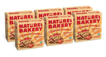Natures Bakery Oatmeal Crumble Bars, Strawberry, 6-6 Count Boxes (36 Bars), Vegan Snacks, Non-GMO