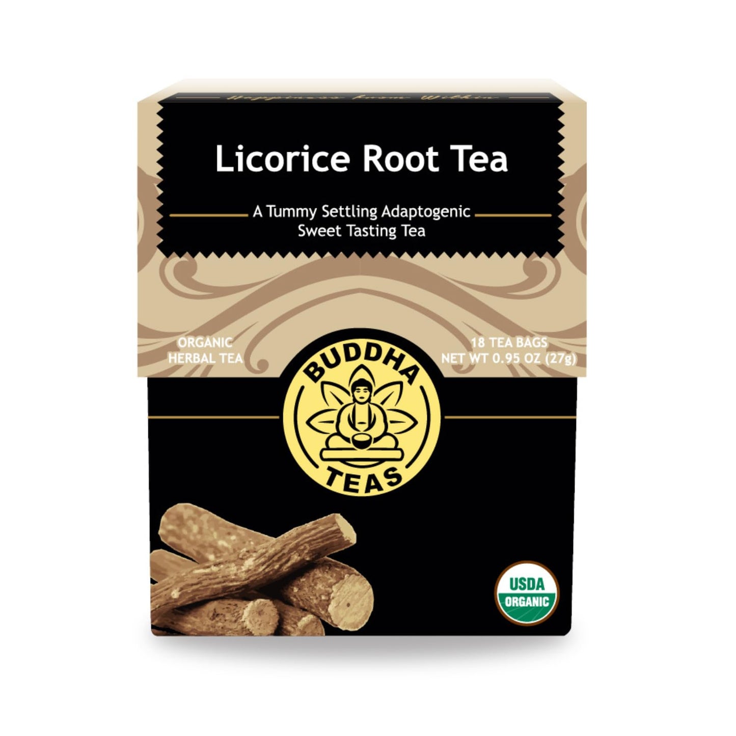 Buddha Teas Organic Licorice Root Tea - USDA Organic, OU Kosher, 18 Bleach-Free Tea Bags, Model BU10015