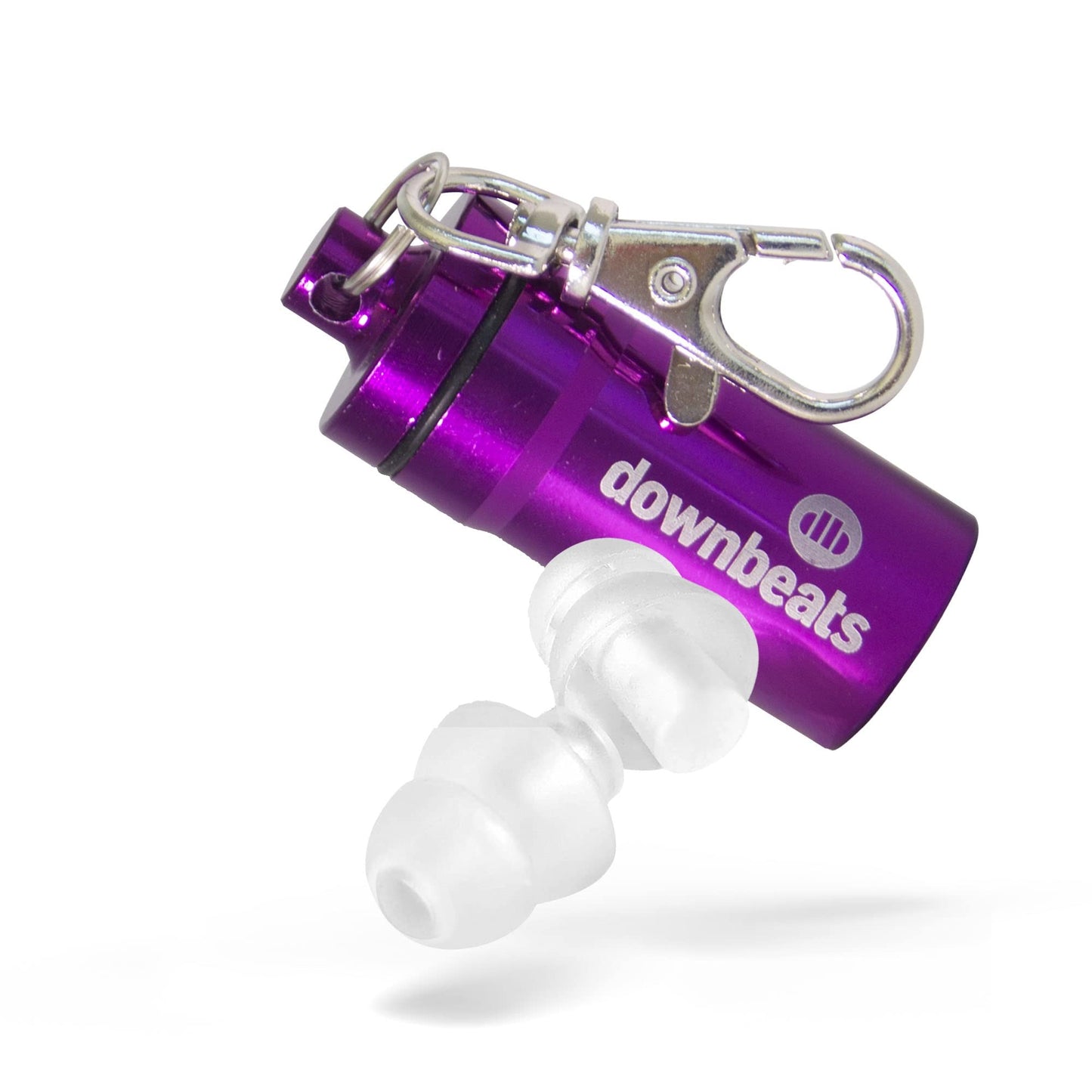 Downbeats Reusable High Fidelity Hearing Protection: Ear Plugs For Concerts, Music, And Musicians (Clear Ear Plugs, Purple Case)