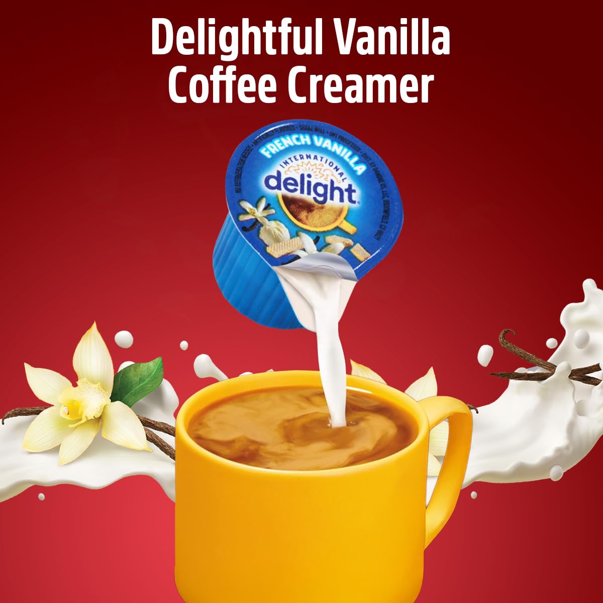 SWEETSIDE CANDY CO. French Vanilla Creamer Singles, 48 Count, Medium Size, Perfect for Home or On-the-Go Coffee Enjoyment