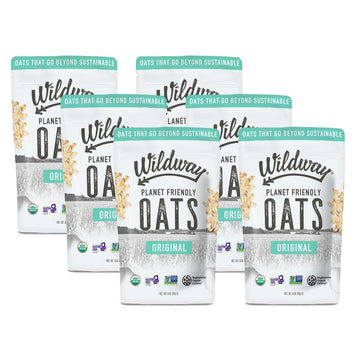 Wildway Organic Rolled Oats, Overnight Oats | Glyphosate-Free, Gluten-Free Oatmeal | Non-Gmo, Plant-Based Protein | Regenerative