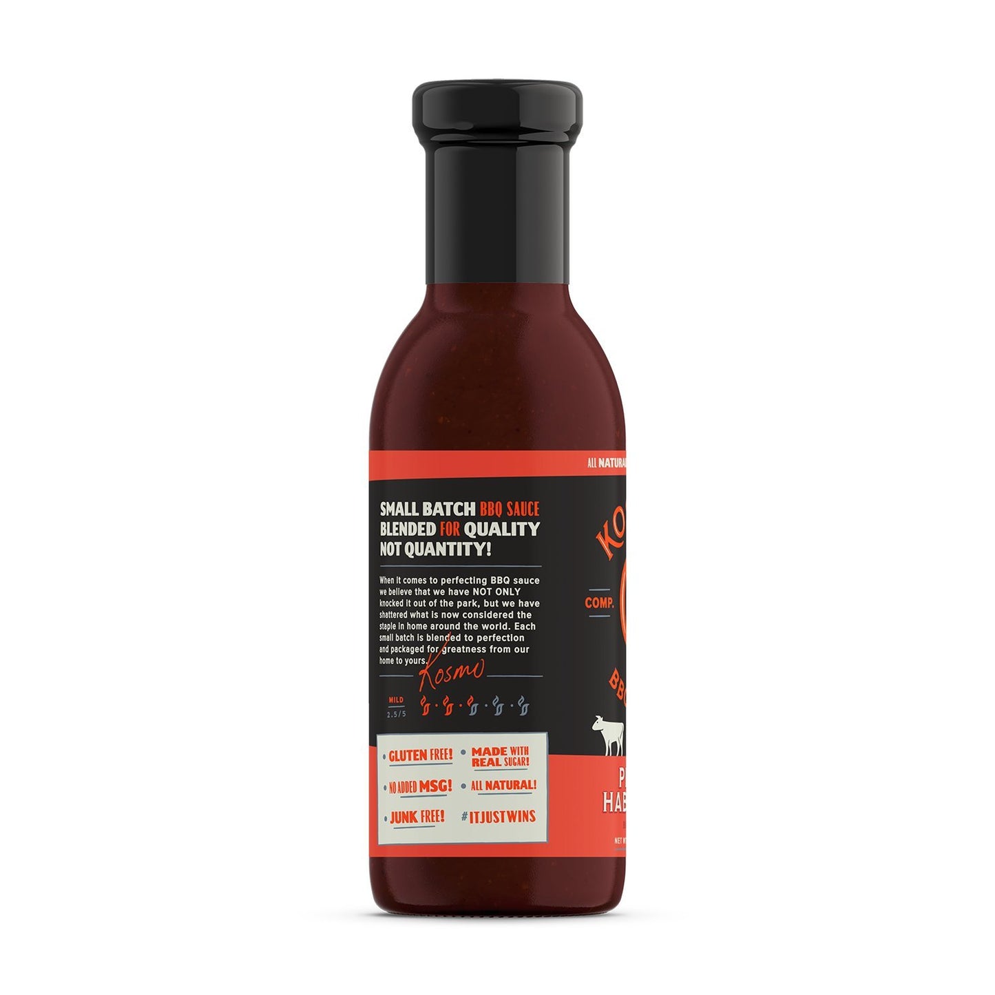 Kosmos Q Peach Habanero BBQ Sauce - 15.5 Oz Bottle for BBQ & Marinades w/ Sweet and Spicy Flavor - Thick Barbecue Sauce for Tend