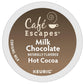 Café Escapes Milk Chocolate Hot Cocoa K-Cup Pods, 72 Count, Single-Serve, Model 5000054361