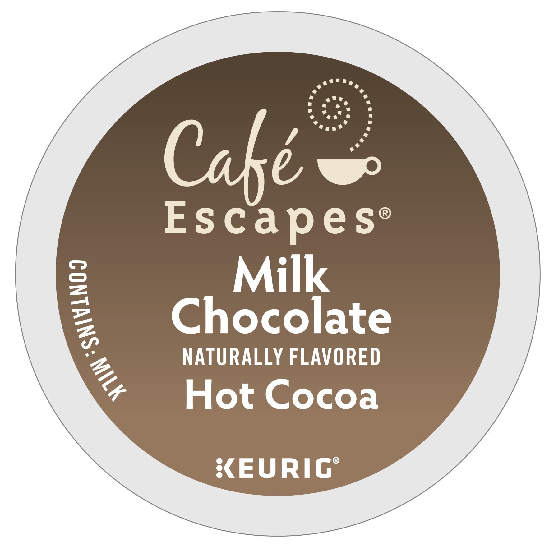 Café Escapes Milk Chocolate Hot Cocoa K-Cup Pods, 72 Count, Single-Serve, Model 5000054361