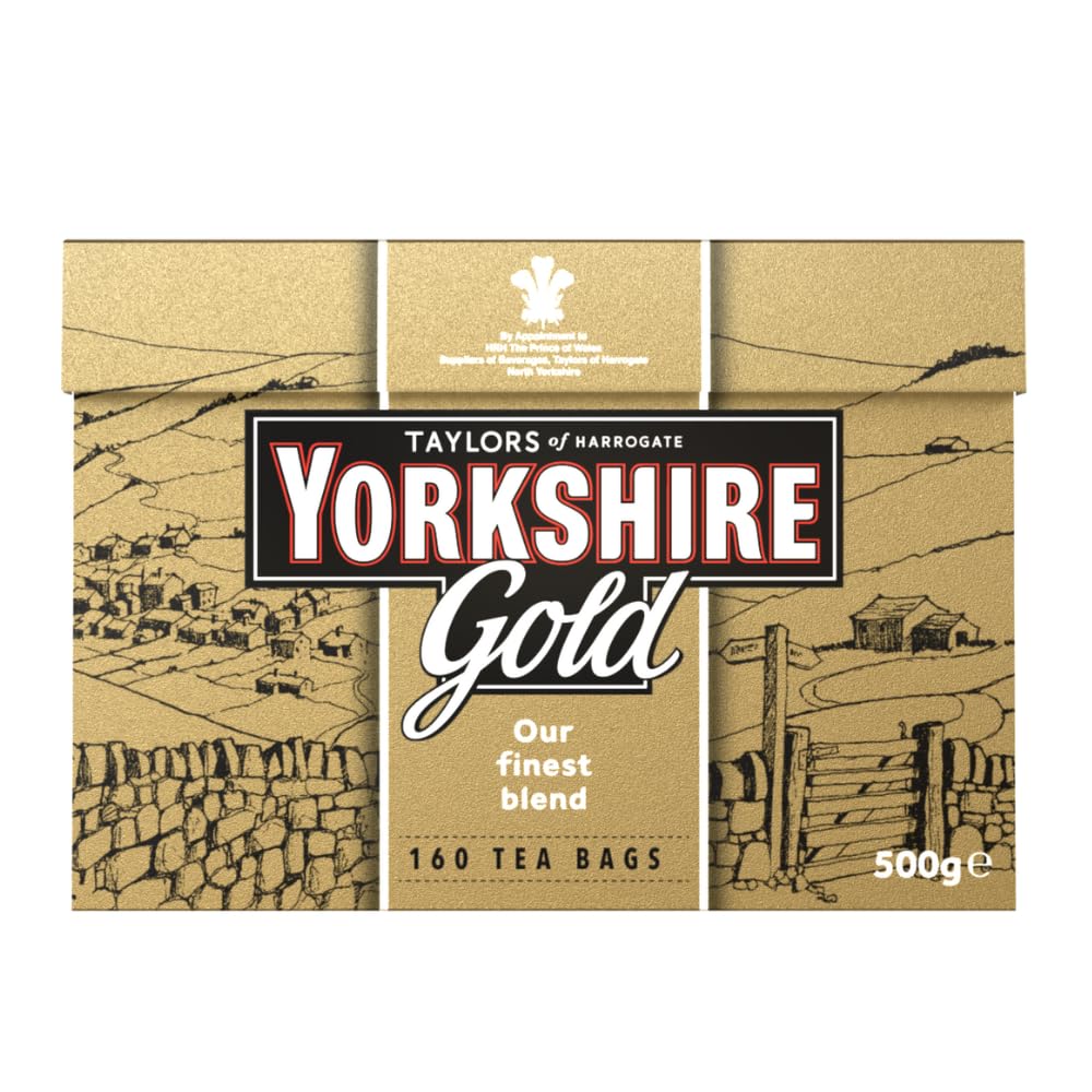 Yorkshire Tea Taylors of Harrogate Yorkshire Gold Tea Bags, 160 Count (Pack of 6) - Gold