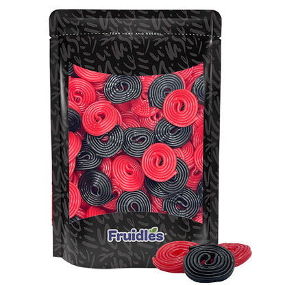 Fruidles Black and Red Licorice Wheels, Mixed Gourmet Broadway Wheels Candy, Licorice Rope Laces (2 Pounds)