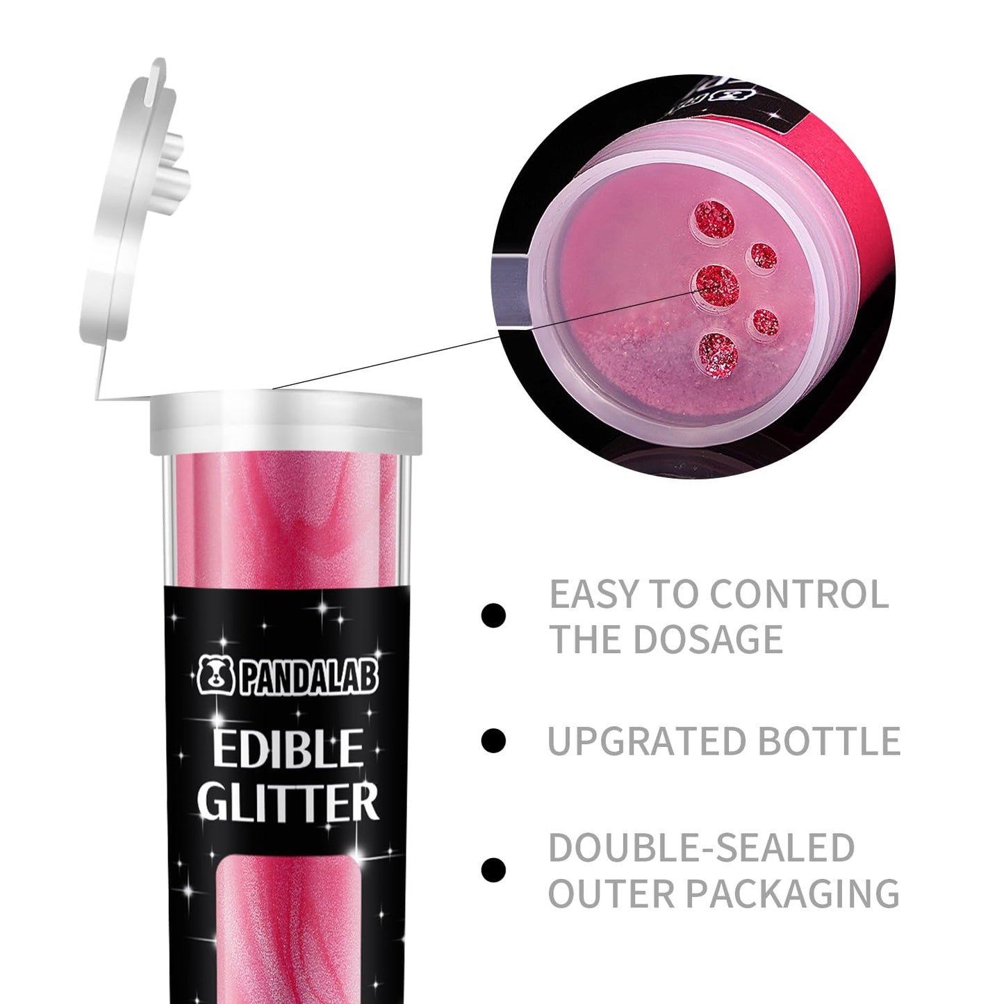 Edible Glitter - Food Grade Luster Dust For Drinks, Wines, Cocktails, 8 Colors Dessert Shimmering Glitter For Cake, Fondant, Cho