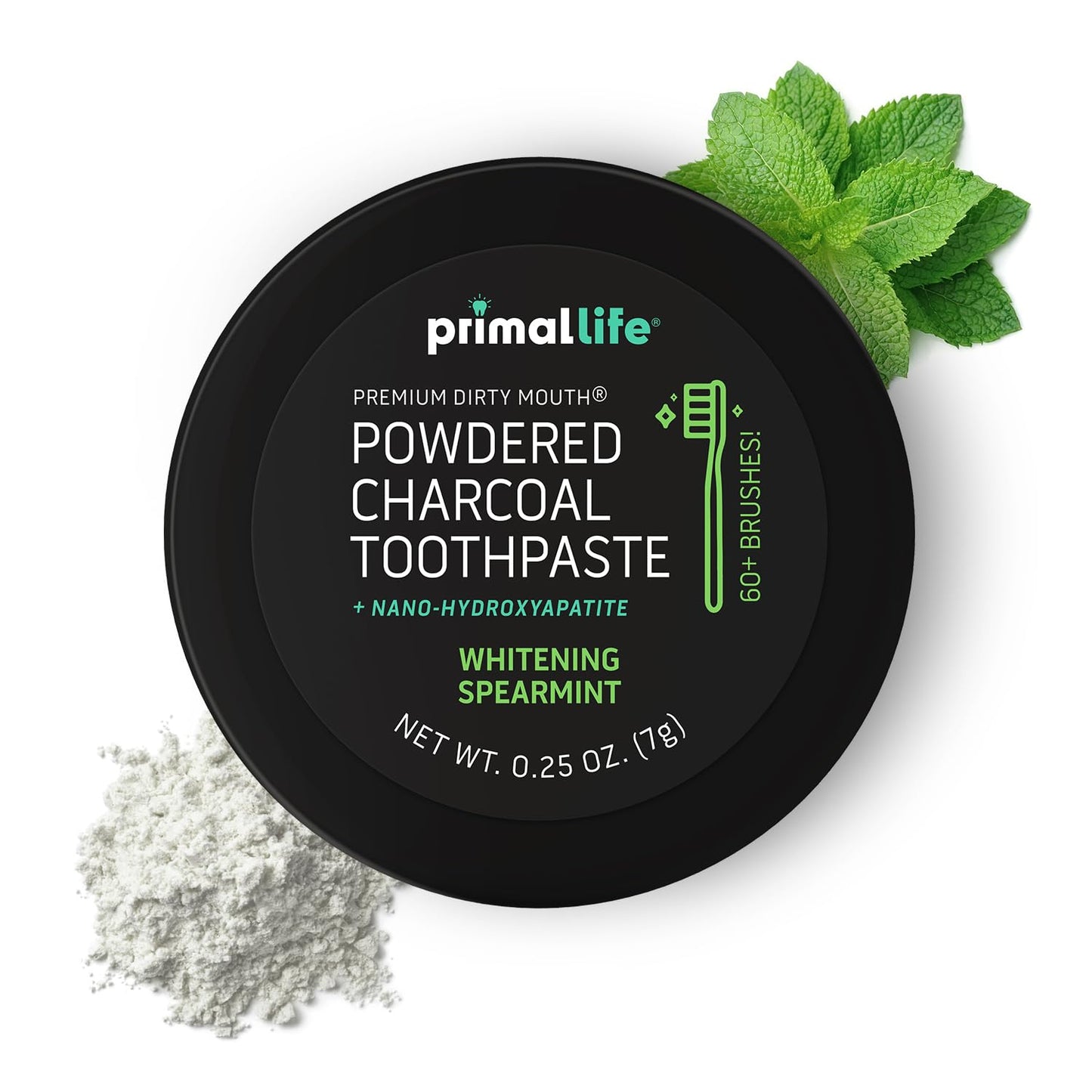 Primal Life Organics - Dirty Mouth Toothpowder, Activated Charcoal Tooth Cleaning Powder, Essential Oils With Kaolin & Bentonite