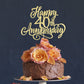 Arokippry Golden Glitter Happy 40Th Anniversary Cake Topper - Wedding Anniversary/Company Party / 40Th Birthday Party Decorations