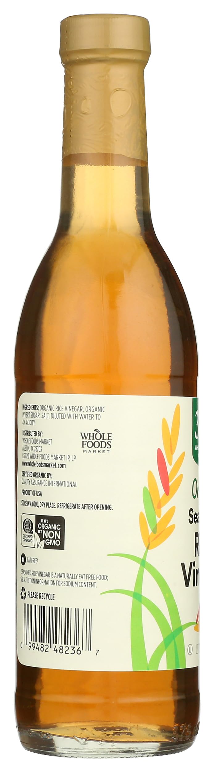 365 Everyday Value Organic Rice Vinegar, Seasoned, 12.7 oz, 12.7 fl oz