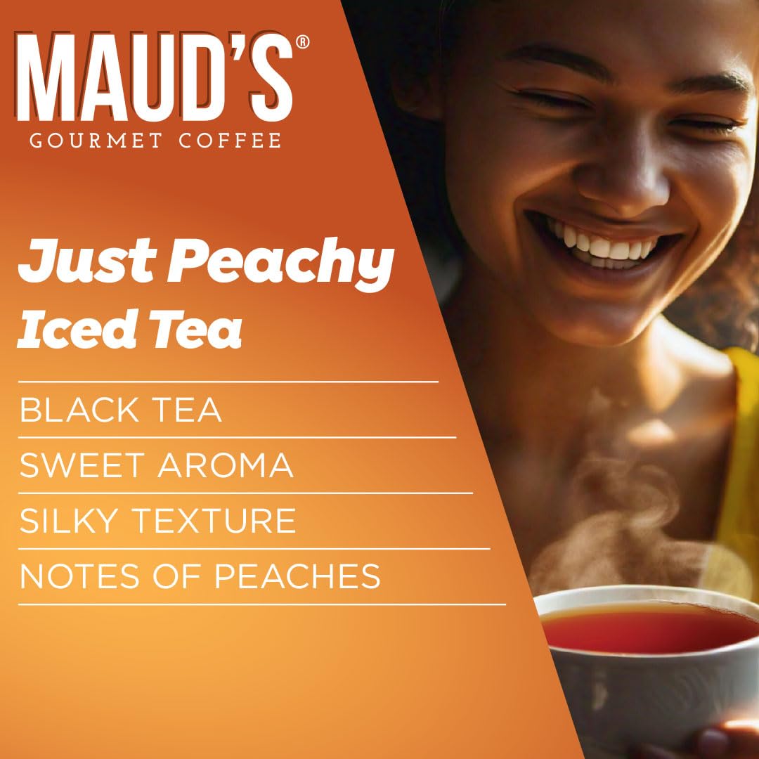 Maud'S Just Peachy Instant Tea, 26 Ct, Peach Flavored Packets For Hot Or Iced Tea - Just Add Water