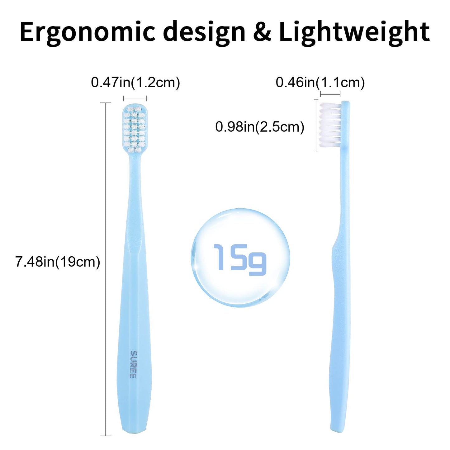 Suree Extra Soft Toothbrush For Sensitive Teeth And Gums (5 Pack), Ultra Soft Toothbrush With 10000 Micro Nano Bristles For Adul