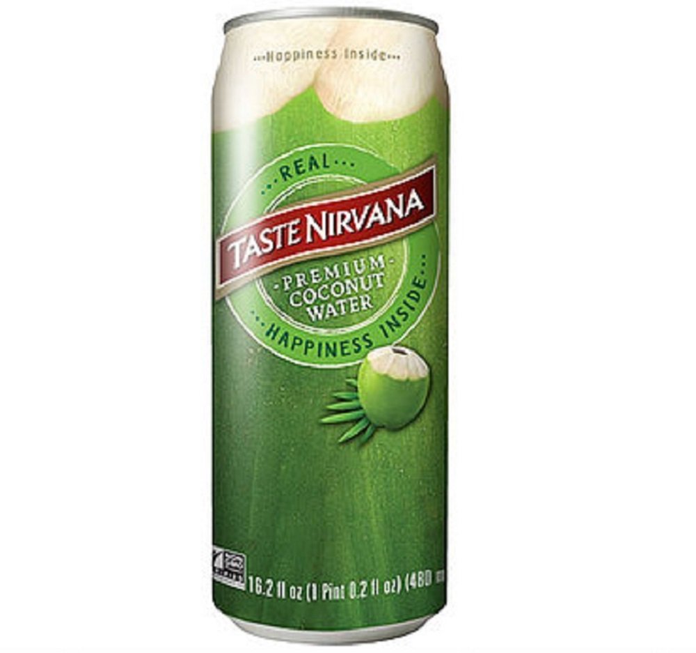 Taste Nirvana Real enhanced 16.2 Ounce Cans, Coconut Water, 194.4 Fl Oz, (Pack of 12)
