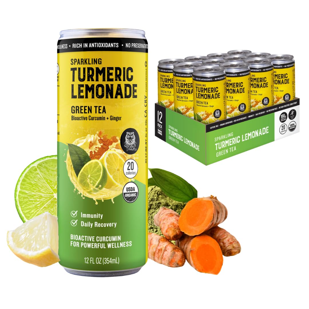 Golden Tiger Lemonade Sprk Grn Tea Tur (Pack Of 12)