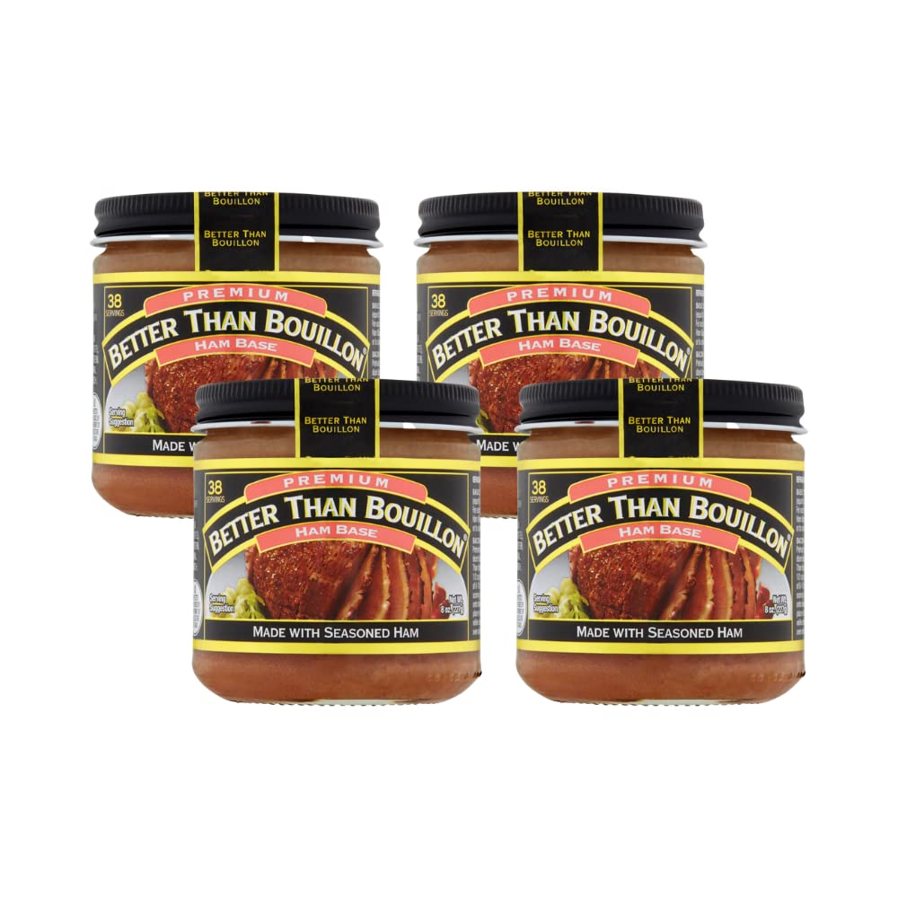 Better Than Bouillon Premium Ham Base, 8-Ounce Jar, Pack of 4, Blendable Flavor Enhancer