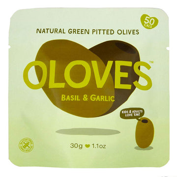 Oloves Green Olive Basil & Garlic Single Serve, 1.1 Oz (10 Pack)