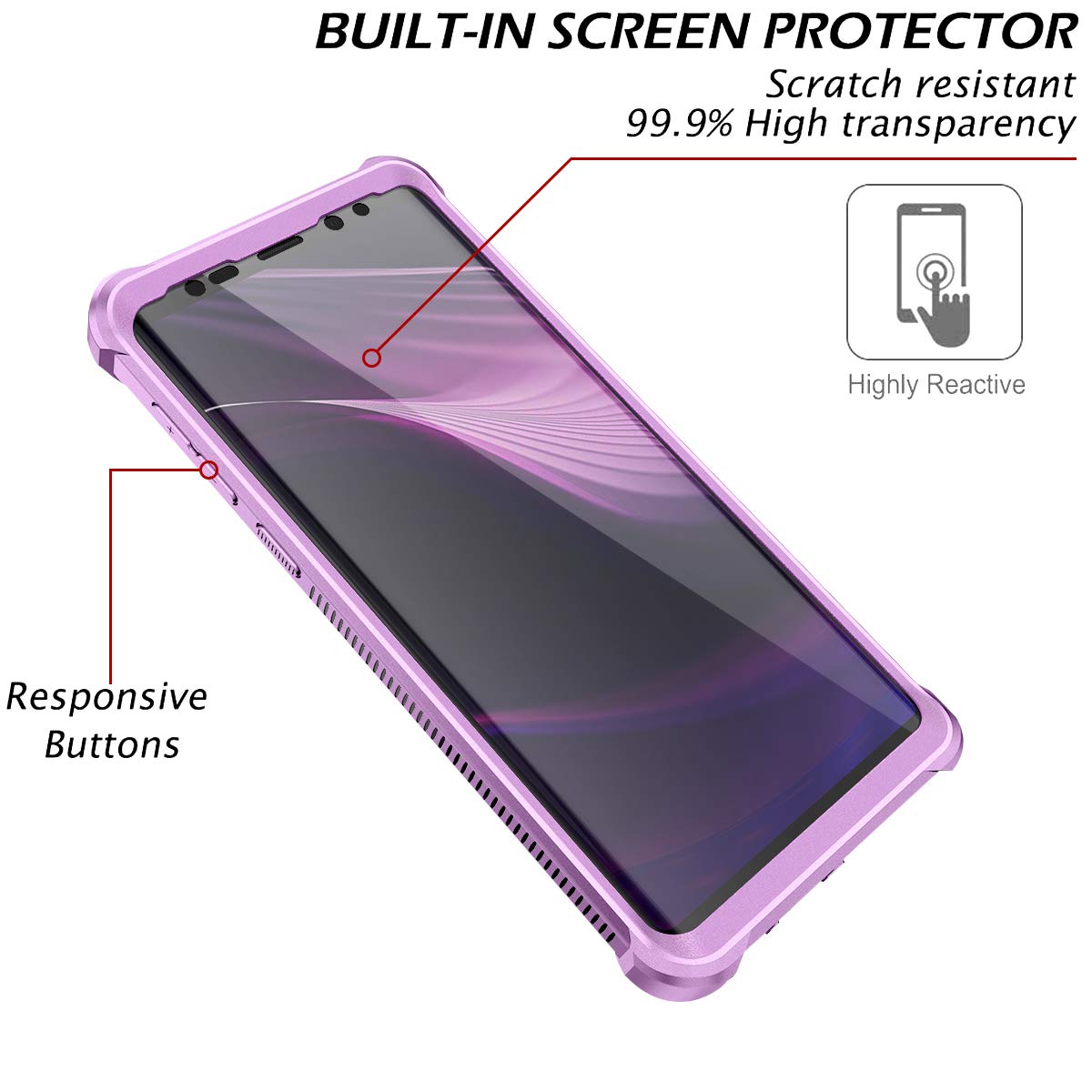 Dexnor Galaxy Note 9 Case With Screen Protector Clear Military Grade Rugged 360 Full Body Protective Shockproof Hard Back Cover