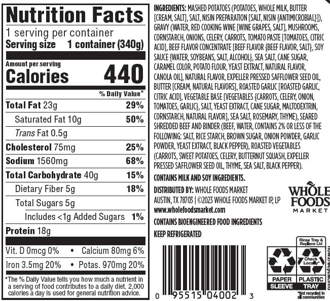 Whole Foods Market Kitchens Beef Pot Roast Meal, 12 Ounce