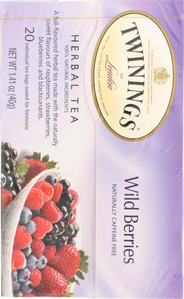 Twinings Wild Berries Herbal Tea Bags, 20 Count, Pack of 1