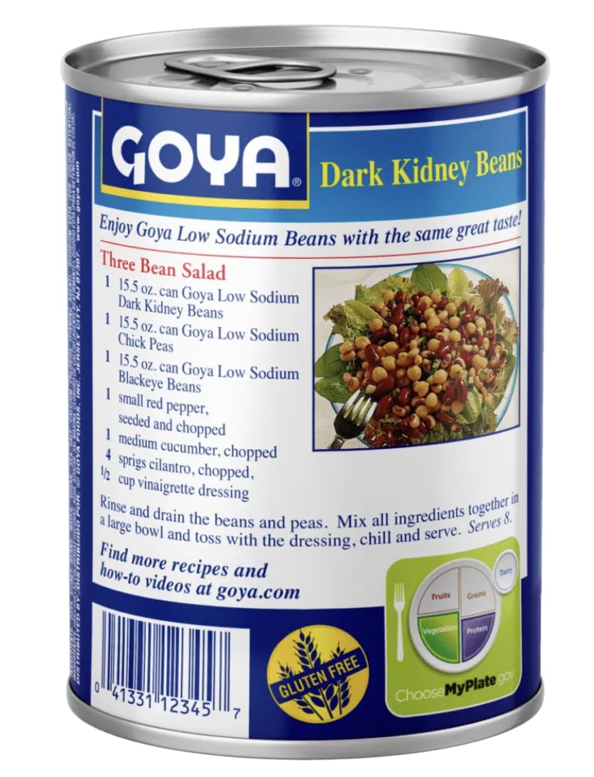 Goya Dark Red Kidney Beans Low Sodium, 15.5 Oz, 2-Pack