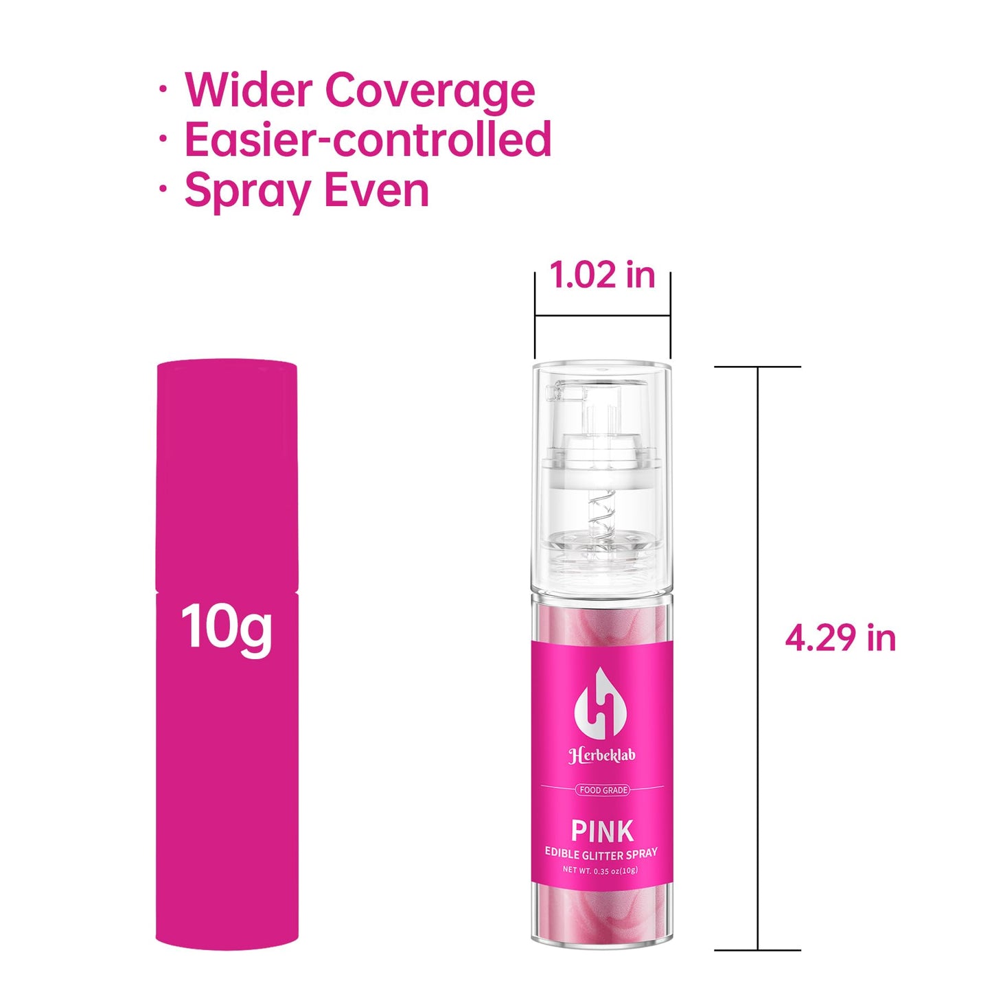 Pink Edible Glitter Spray - 10G Edible Pink Glitter For Cakes Food Grade Shimmer Powder Cake Sprinkles For Cookie Decorating Cho