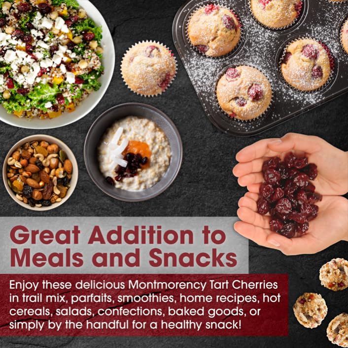 Cherry Bay Orchards Dried Montmorency Tart Cherries, 16 oz Bag, 100% Domestic, Natural, Kosher, Gluten-Free, GMO Free