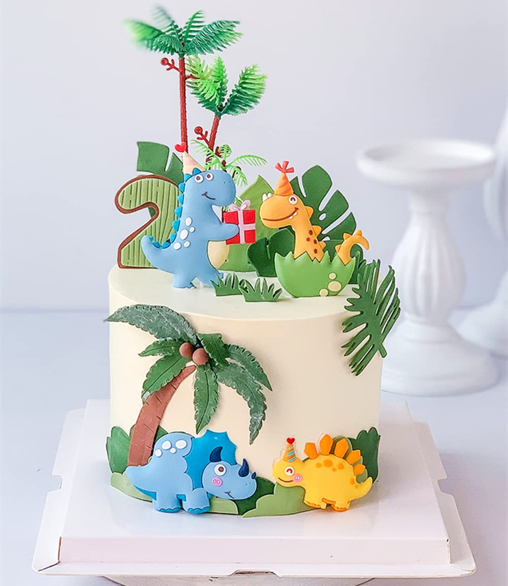 Gallarato 6 Pcs Little Dino Birthday Cake Decoration Dinosaur Cake Decoration Little Dinosaur Birthday Party Supplies Dinosaur P
