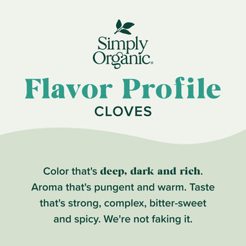 Simply Organic Ground Cloves 2.82 Ounce Jar, Pure Organic Ground Cloves, Kosher, Pungent Warm Aroma, Bittersweet & Spicy