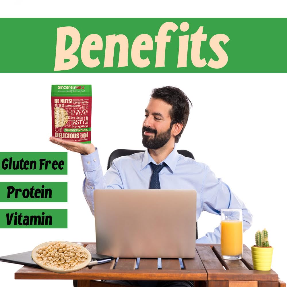 Sincerely Nuts Roasted and Unsalted Chickpeas (1 LB) Plant-Based Protein-Garbanzo Beans-Great Snack or Side Dish Alternative-Veg