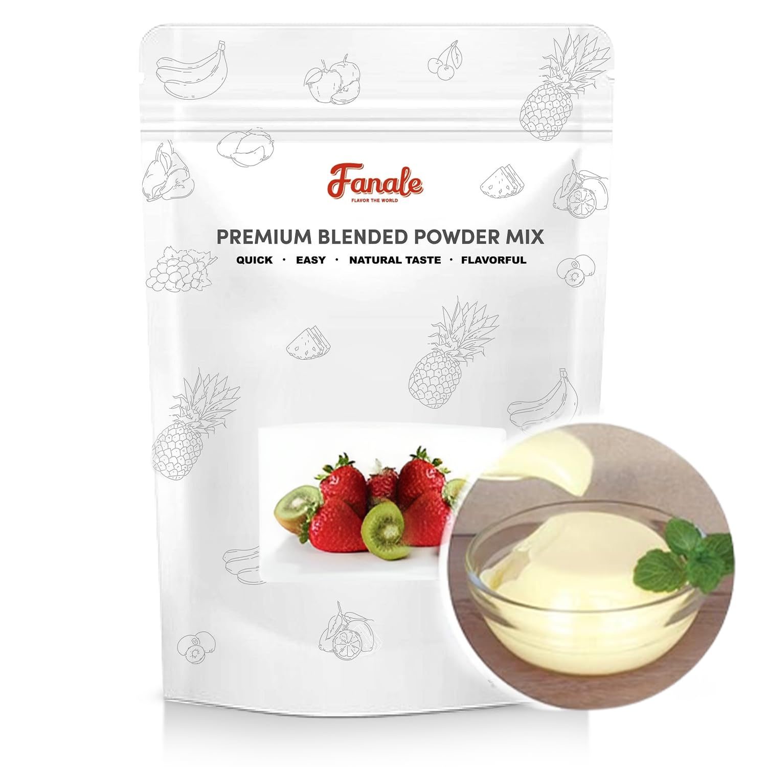 Fanale Egg Pudding Bubble Tea Flavoring Powder | 2.2 lbs (Pack of 20) | Ideal for Baking, Smoothies, Desserts, and Drinks
