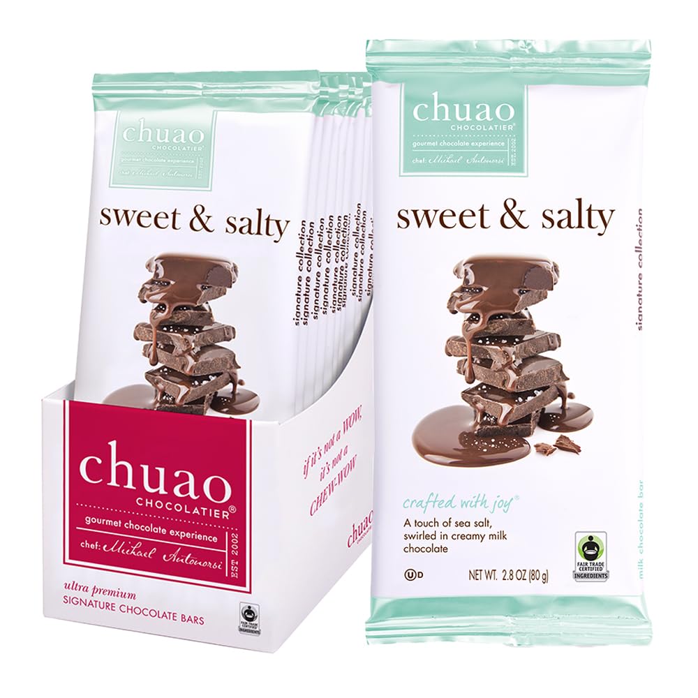 Chuao Chocolatier Sweet & Salty Milk Chocolate Gourmet Chocolate Bars  12-Ct. (2.8 Oz. Each)