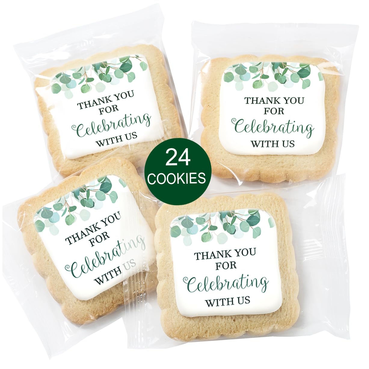 Thank You For Celebrating With Us | Party Favor Cookies For Guests Wedding Baptism Baby Bridal Shower Engagement Individually Wr