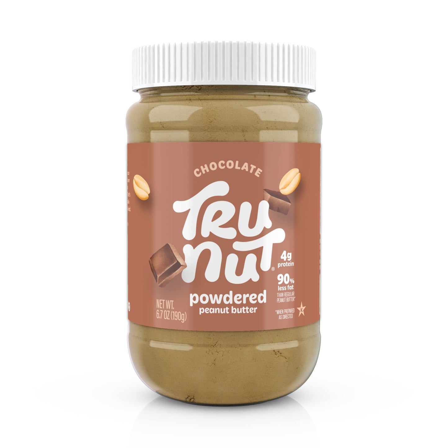 Tru-Nut - Chocolate Peanut Butter Powder - Healthy Peanut Butter, Vegan, 4G Of Protein, 50 Calories - Peanut Butter Chocolate Flavored - 6.7Oz