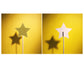 Bilipala Gold Star Cake Cupcake Decorations Toppers Picks Supplies, Appetizer Picks, 30 Counting