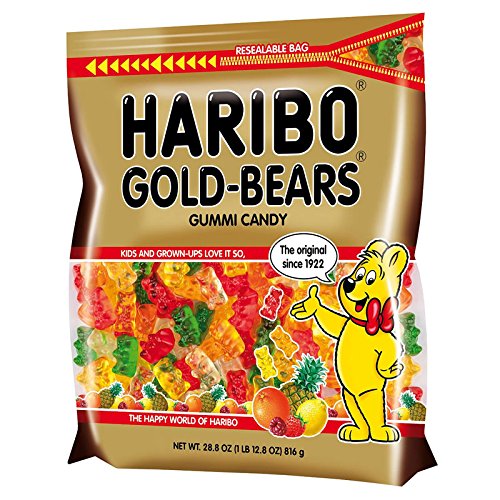 Haribo Gummi Candy Gold-Bears, 5.4 Pound RESEALABLE BAGS (3 x 28.8 Ounce)