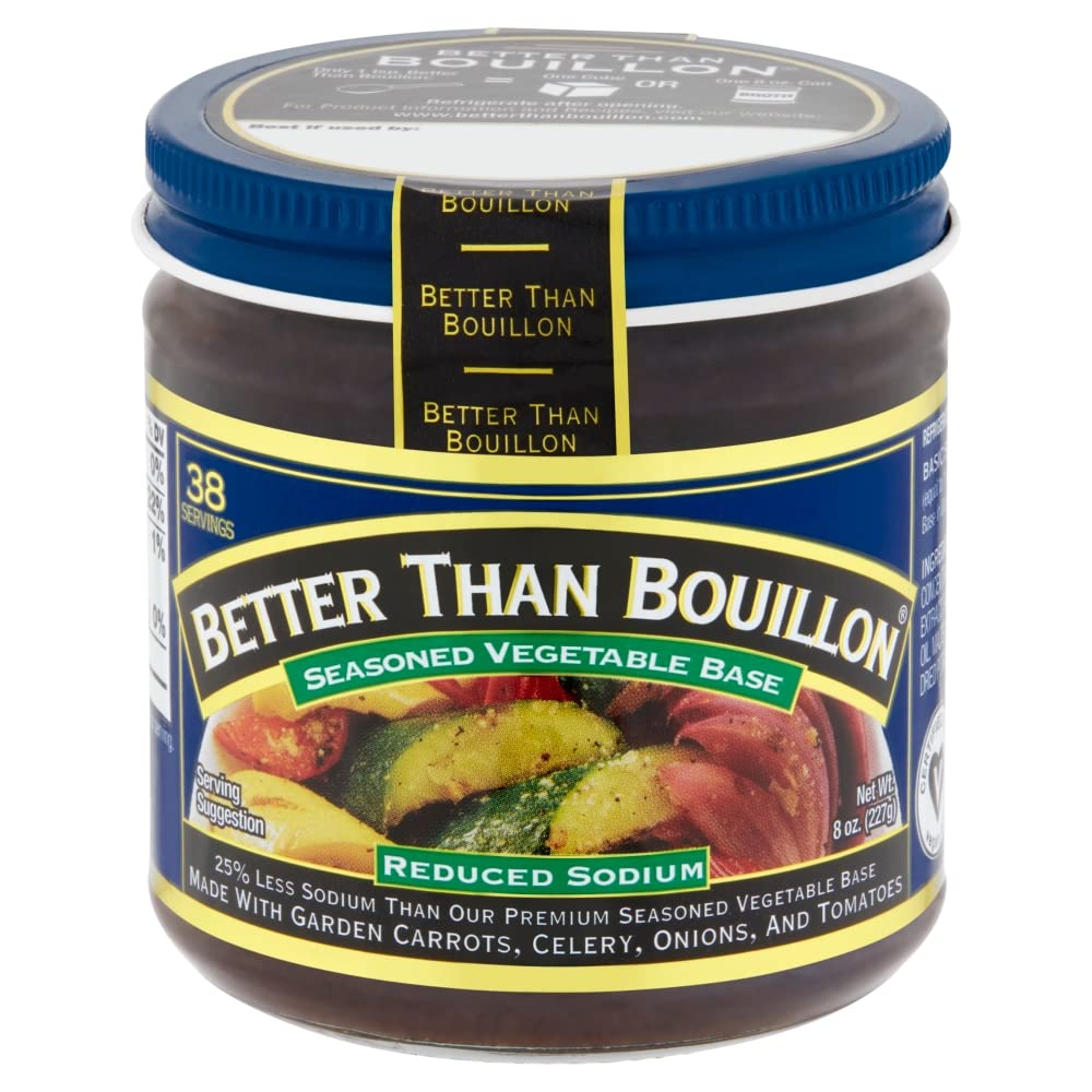 Better Than Bouillon All Natural Reduced Sodium Vegetable Base, Made With Seasoned Vegetables, Makes 9.5 Quarts Of Broth, 38 Servings 8 Ounce (Pack Of 1)