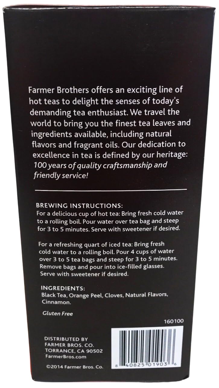 Farmer Brothers Orange Spice Black Tea, 25 Bags By Farmer Brothers