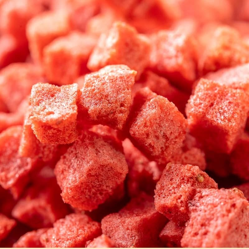 WEIJUEJIYI Frozen dried strawberries, 100% natural dehydrated strawberry slices(5  5cm),vegetarian snack, gluten-free, suitable