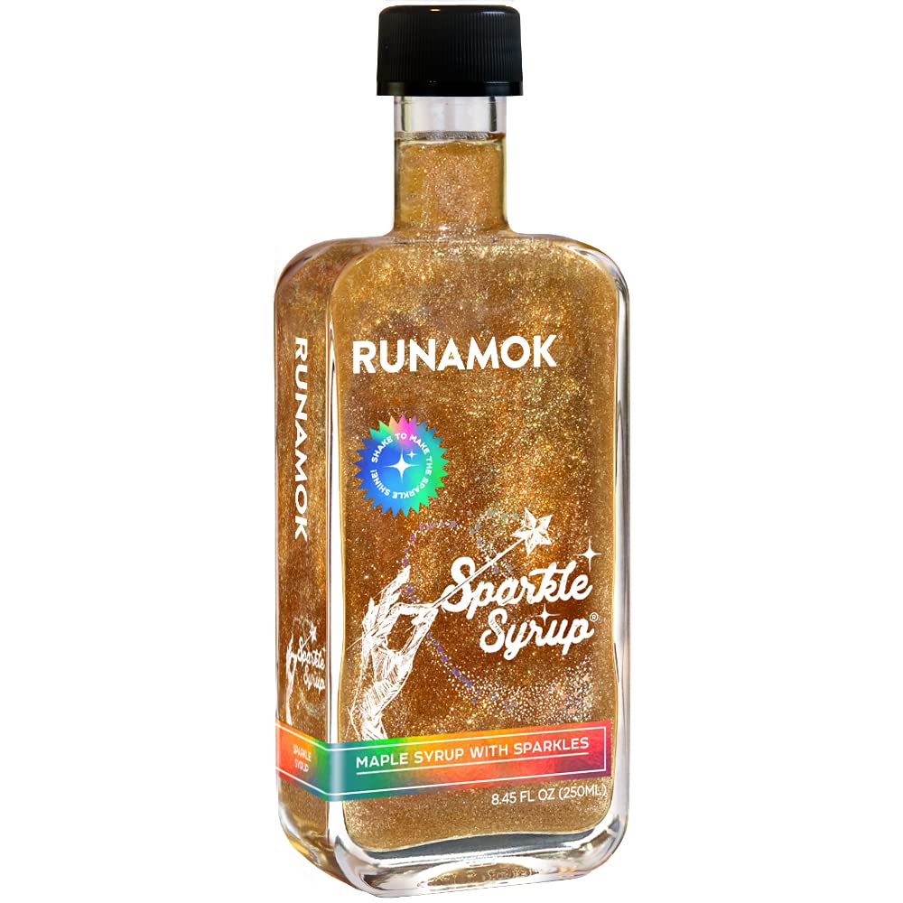 Runamok Sparkle Syrup - Maple Syrup Infused With Edible Sparkles, Perfect Pancake Syrup, Fun Vermont Maple Syrup For Beverages,