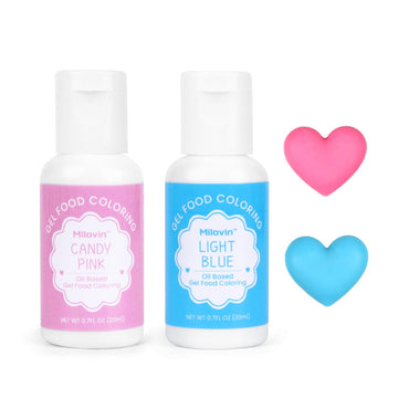 2 Colors Oil Based Food Coloring for Chocolate, Candy Pink, Light Blue Food Coloring for Cake Decorating, Sugar, Candy Melts, Ba