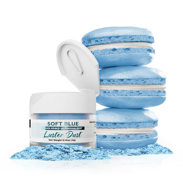 Luster Dust - Soft Blue (4g 1x Jar) | Edible Vegan Dust & Paint for Cake Decorating, Ice Cream, Desserts, Cocktails and Beverage