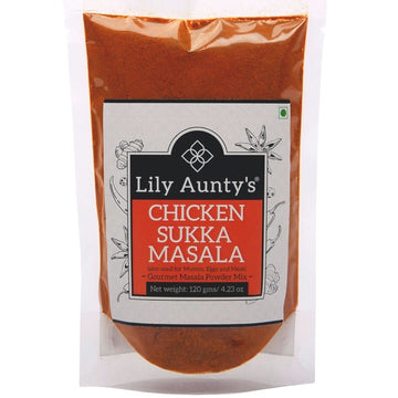 Lily Auntys Chicken Sukka Masala Powder | Quantity - 120g (Pack of 1) | Mangalorean Masala Powder Mix | Ideal for Prawns, Fish, 