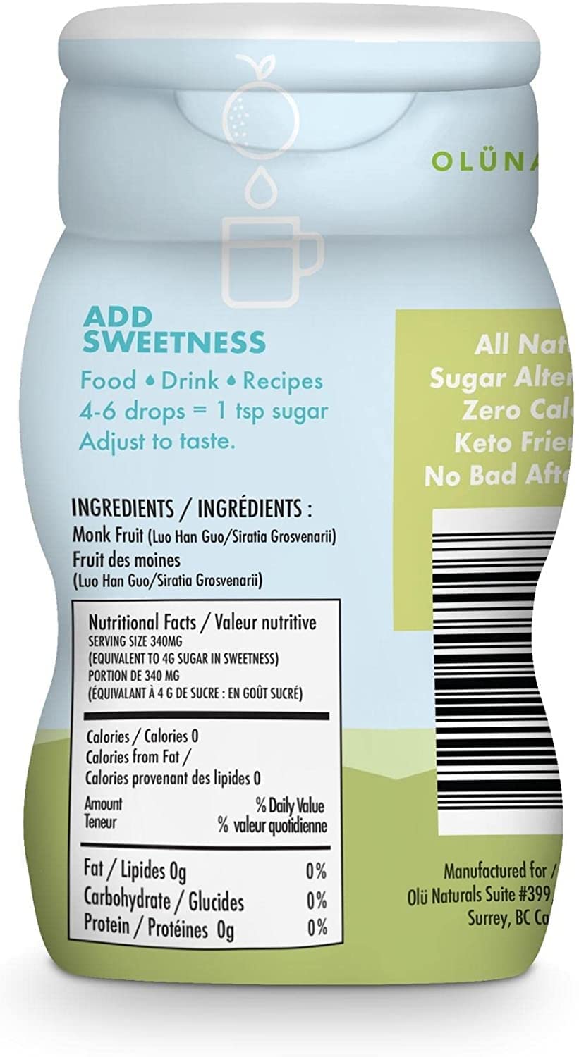 100% Pure Original Monk Fruit Sweetener Liquid Sugar Substitute By Sweetmonk - 1.7Oz |No Water Added Monk Fruit Extract | Zero C