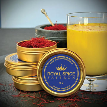 Royal Spice Saffron, Finest Pure Premium Super Negin Saffron Threads (10 Grams). For Rice, Tea, Paella, Desserts, And All Culina